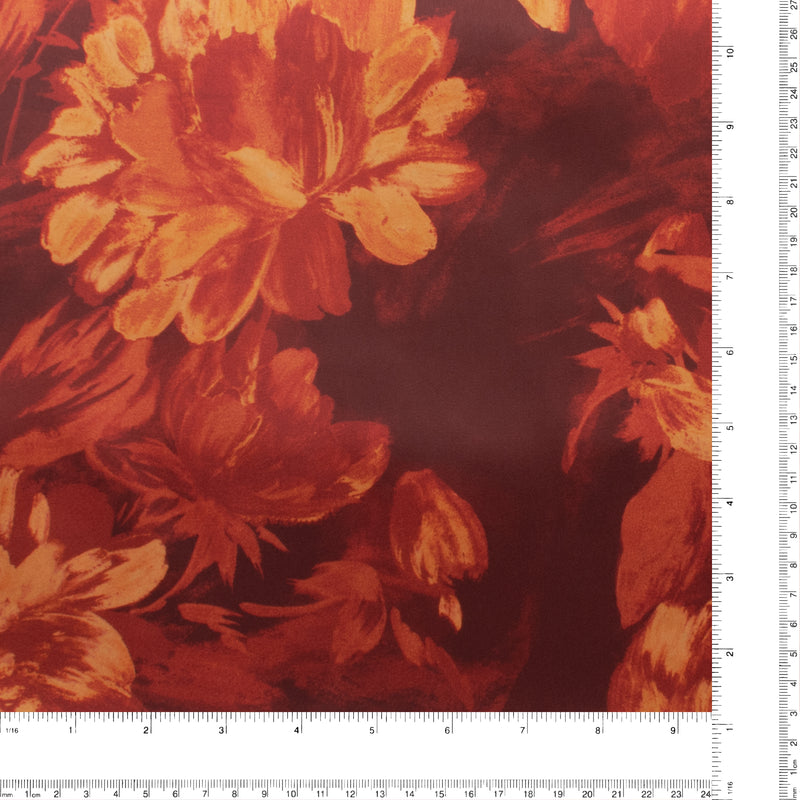 Satin imprimé - GEMELLA - 001 - Merlot