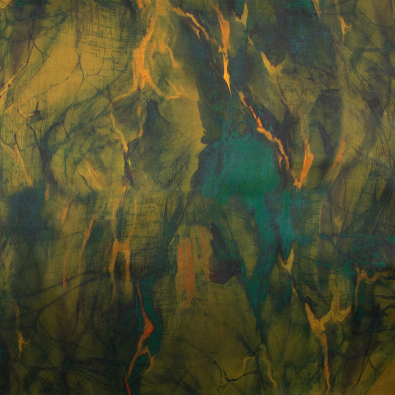 Satin imprimé - GEMELLA - 003 - Vert