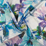 Printed Satin - ELEGANZA - 004 - Blue