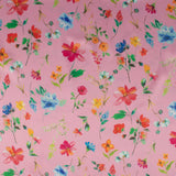 Satin imprimé - ELEGANZA - 006 - Rose