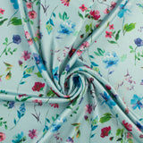 Printed Satin - ELEGANZA - 007 - Aqua
