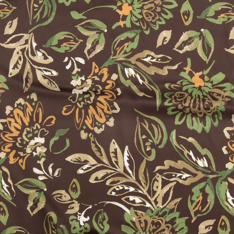 Satin imprimé - ARÔME - 077 - Chocolat