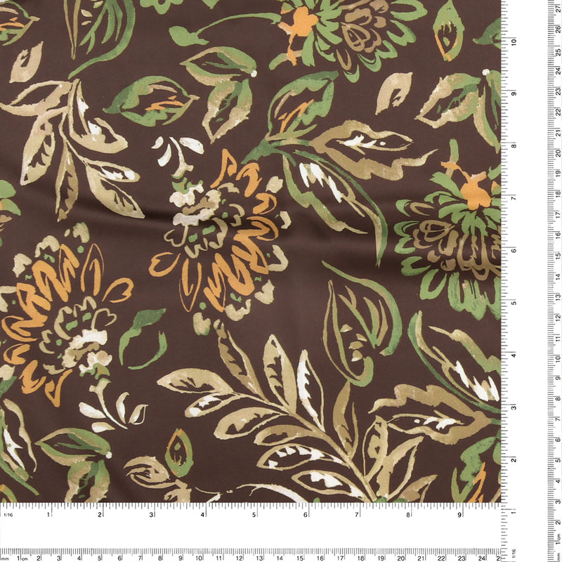 Satin imprimé - ARÔME - 077 - Chocolat