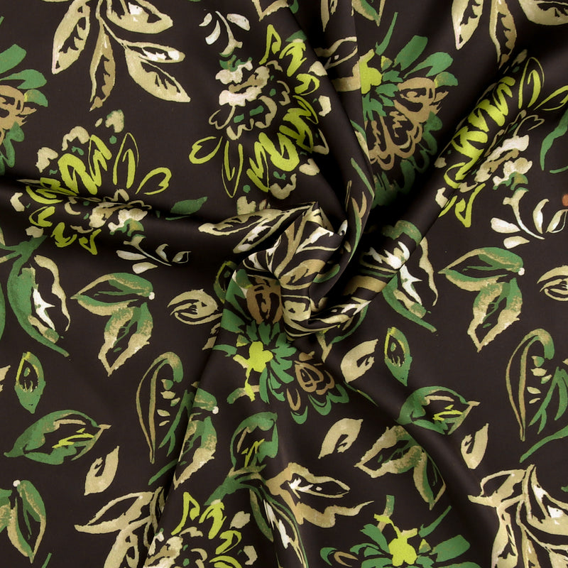 Satin Print - VERDE - 077 - Black