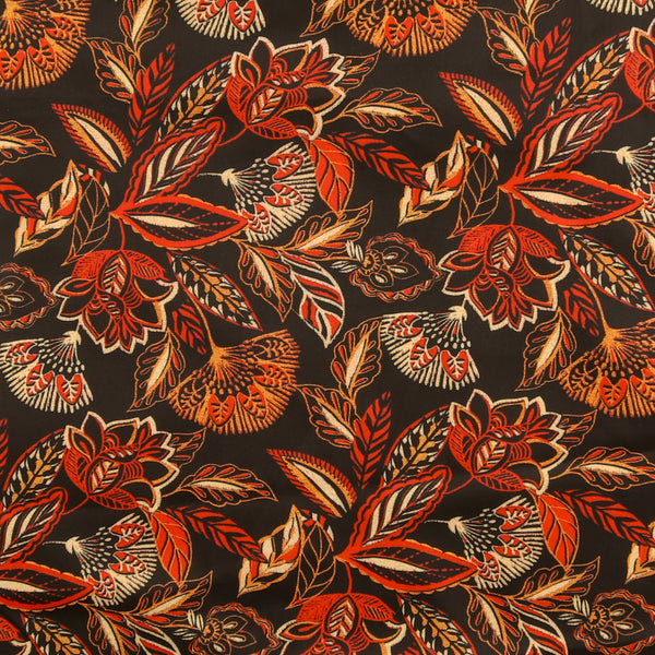 Satin imprimé - CLARISSA - 005 - Noir