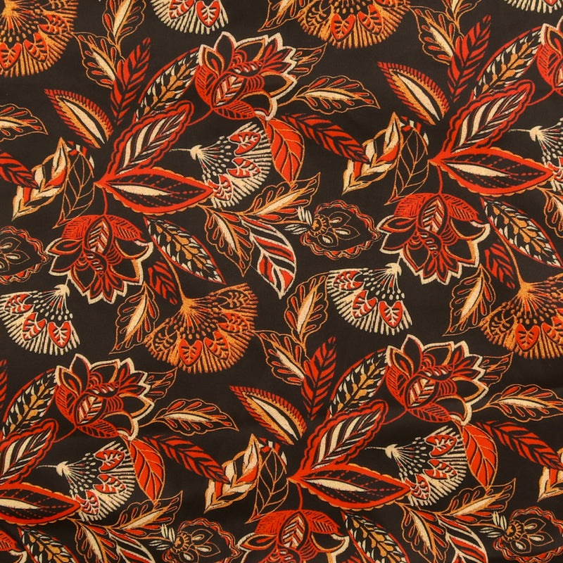 Satin imprimé - CLARISSA - 005 - Noir