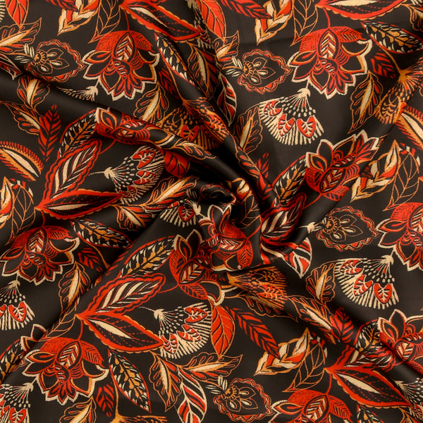 Satin imprimé - CLARISSA - 005 - Noir