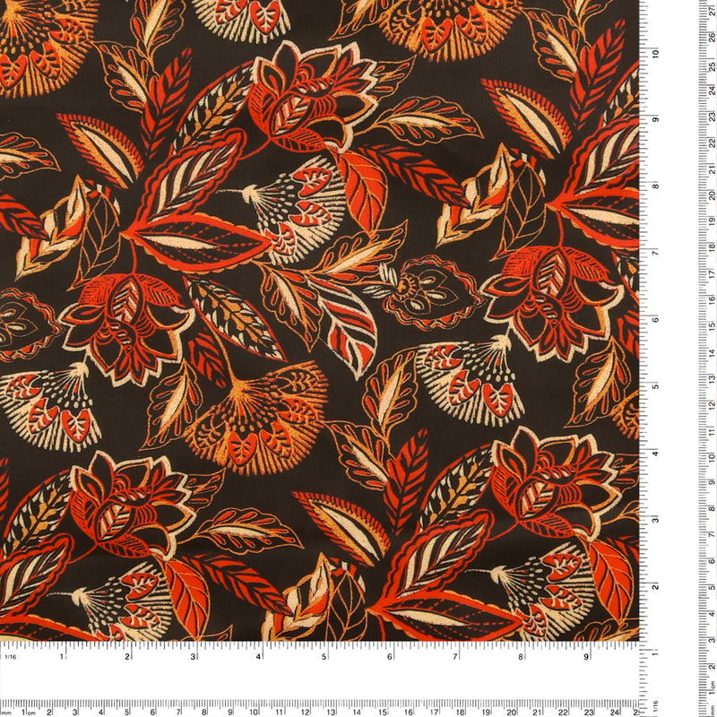 Satin imprimé - CLARISSA - 005 - Noir