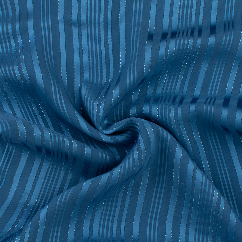 Chiffon rayé uni - CANNES - 001 - Denim Moyen