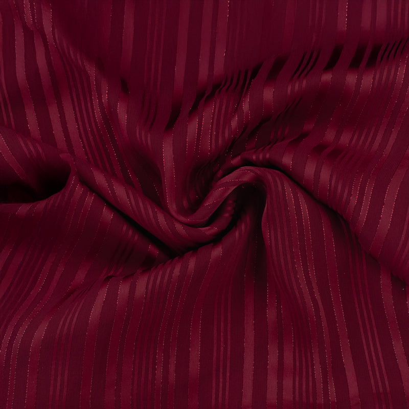 Striped Chiffon Solid - CANNES - 003 - Burgundy