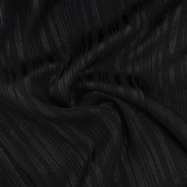 Striped Chiffon Solid - CANNES - 004 - Black