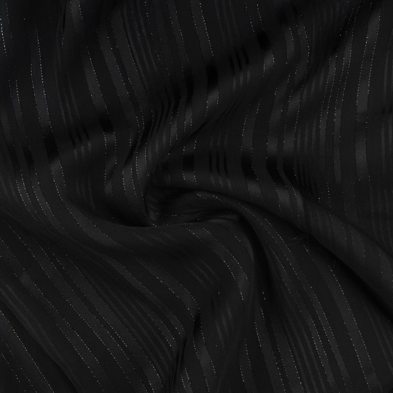 Striped Chiffon Solid - CANNES - 004 - Black