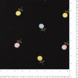 Cotton poplin Embroidery - IN BLOOM - 001 - Black
