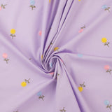 Cotton poplin Embroidery - IN BLOOM - 004 - Lilac