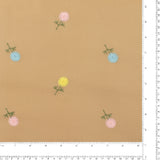 Cotton poplin Embroidery - IN BLOOM - 005 - Tan