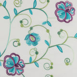 Embroidered Cotton Voile - IBIZA - 001 - Turquoise