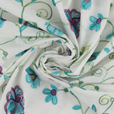 Embroidered Cotton Voile - IBIZA - 001 - Turquoise