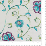 Embroidered Cotton Voile - IBIZA - 001 - Turquoise