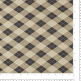 Printed Rayon Twill - MANHATTAN - 005 - Taupe & Navy