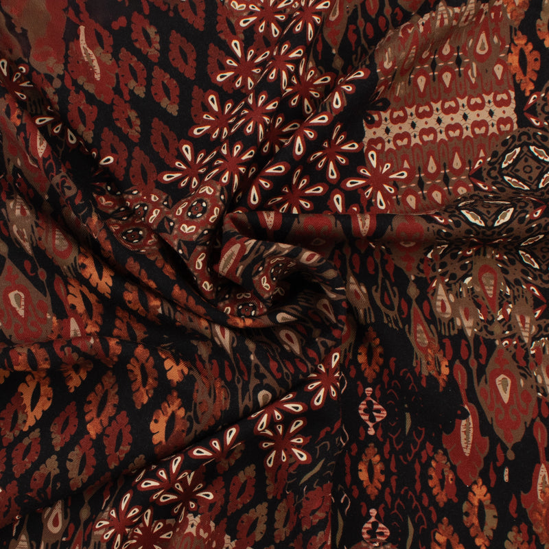 Rayon Twill Print - AROMA - 003 - Brown