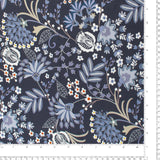 Rayon Twill Print - PANDORA - 001 - Navy