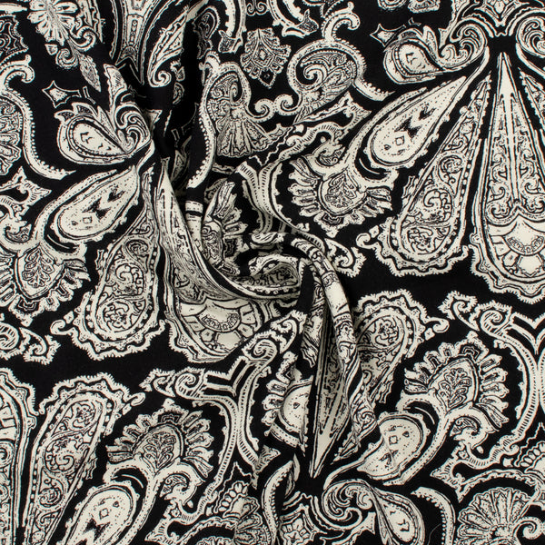 Rayon Twill Print - PANDORA - 002 - Black