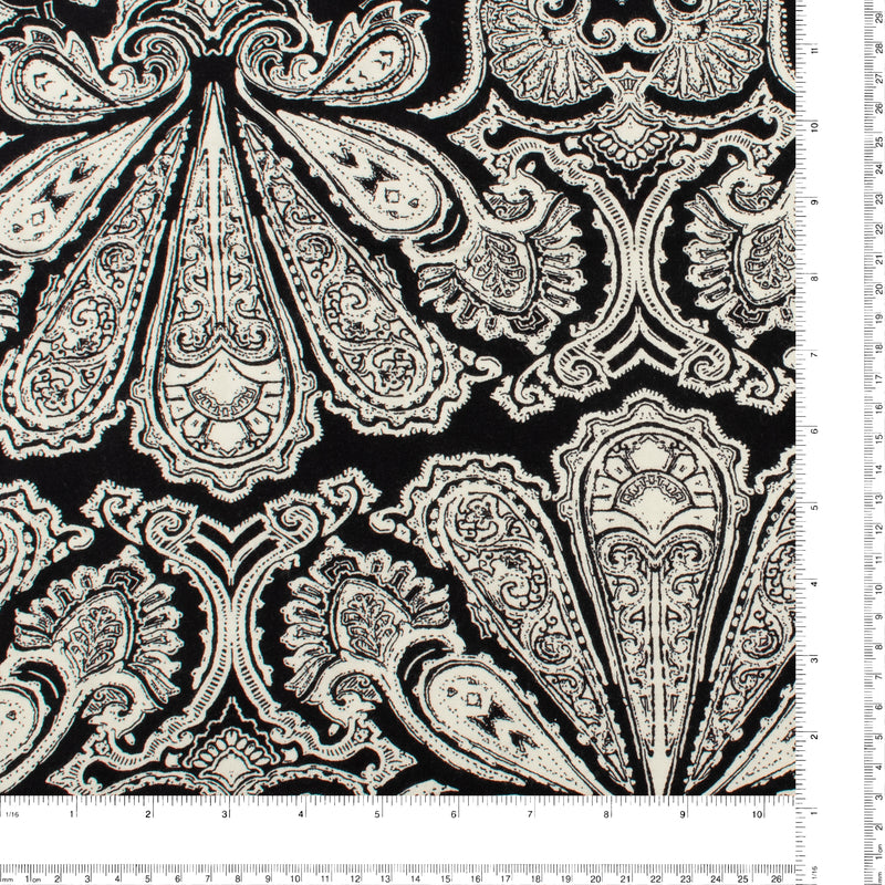 Rayon Twill Print - PANDORA - 002 - Black