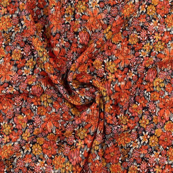 Rayon Twill Print - PANDORA - 005 - Burnt Orange