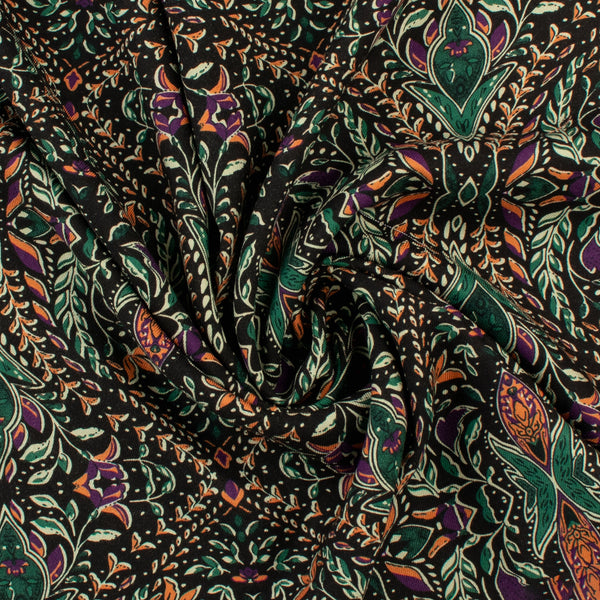 Rayon Twill Print - PANDORA - 008 - Black