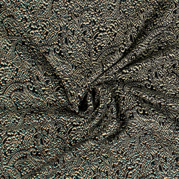 Rayon Twill Print - MANCHESTER - 004 - Black