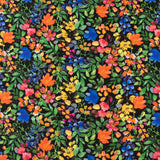 Popeline de rayonne imprimée - <MILA> - 001 - Noir