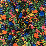 Popeline de rayonne imprimée - <MILA> - 001 - Noir