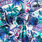 Popeline de rayonne imprimée - <MILA> - 002 - Blanc