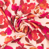 Popeline de rayonne imprimée - <MILA> - 005 - Pêche Pâle