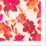 Popeline de rayonne imprimée - <MILA> - 005 - Pêche Pâle