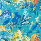 Popeline de rayonne imprimée - <MILA> - 008 - Aqua