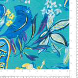 Popeline de rayonne imprimée - <MILA> - 008 - Aqua