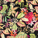 Popeline de rayonne imprimée - <MILA> - 010 - Noir