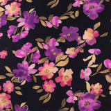 Popeline de rayonne imprimée - <MILA> - 011 - Noir