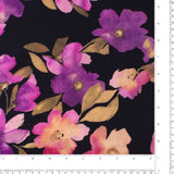 Popeline de rayonne imprimée - <MILA> - 011 - Noir