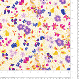 Popeline de rayonne imprimée - <MILA> - 014 - Ivoire