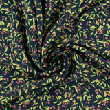 Popeline de rayonne imprimée - <MILA> - 015 - Marine