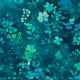 Popeline de rayonne imprimé - <MORGAN> - 002 - Turquoise