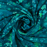 Popeline de rayonne imprimé - <MORGAN> - 002 - Turquoise