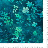 Popeline de rayonne imprimé - <MORGAN> - 002 - Turquoise