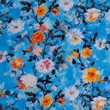 Popeline de rayonne imprimé - <MORGAN> - 005 - Bleu