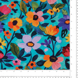 Rayon Poplin Print - MORGAN - 015 - Turquoise