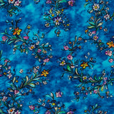 Popeline de rayonne imprimé - <MORGAN> - 019 - Bleu