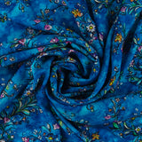 Popeline de rayonne imprimé - <MORGAN> - 019 - Bleu
