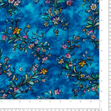 Popeline de rayonne imprimé - <MORGAN> - 019 - Bleu